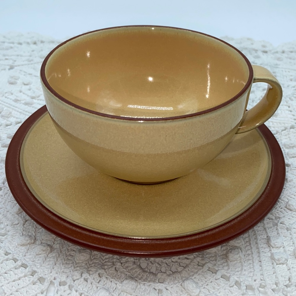 Denby Juice Pattern Cup & Saucer Yellow
